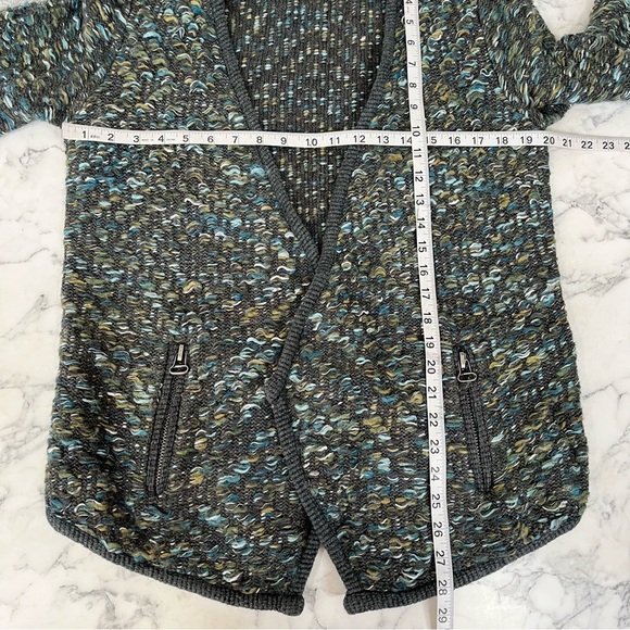 Anthropologie Moth Keavy Jacquard Jacket Sweater Cardigan Green Wool Medium - Picture 5 of 8
